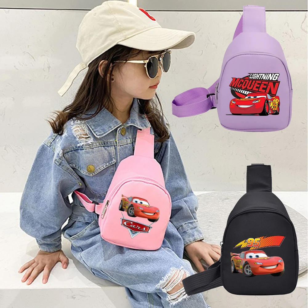 

Cars Lightning McQueen Shoulder Bags Kawaii Chest Bag Travel Satchel Casual Portable Totes Waist Bag Gifts For Boys Girls