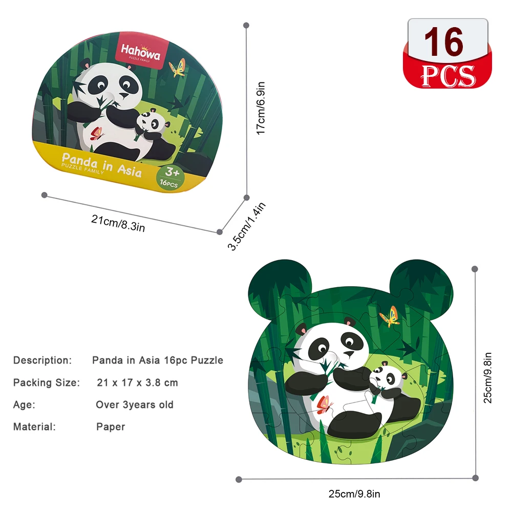 هاهووا الحيوان بازل قطع الباندا أطفال الجدول ألعاب لمدة 3 سنوات تعلم الألغاز ألعاب تعليمية هدايا عيد ميلاد الأطفال #4