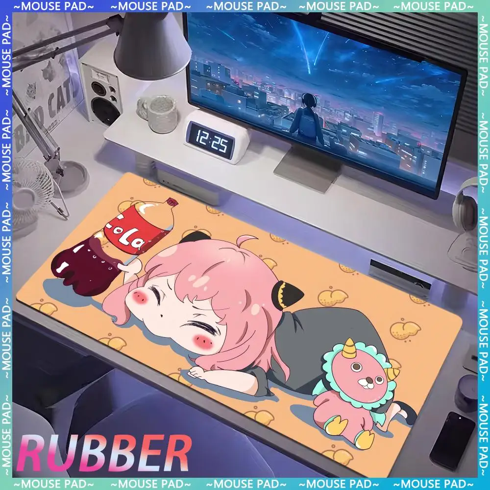 Anime Girl S_Spy X F_Family MousePad Kawaii Anime Desk Pad Keyboard Pad Oversized Natural Rubber Lock Edge Non-slip Mouse Pad