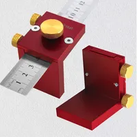 Steel Ruler Scribing Positioning Block - Aluminum Angle Scriber Line Marking Gauge,DIY Carpentry Scriber Measuring Locator