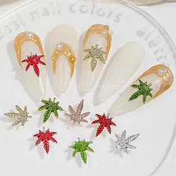 10PCS 3D Nail Art Maple Leaves Charms Accessories Alloy Parts For Manicure Decor Design Nails Decoration Supplies Material Tool