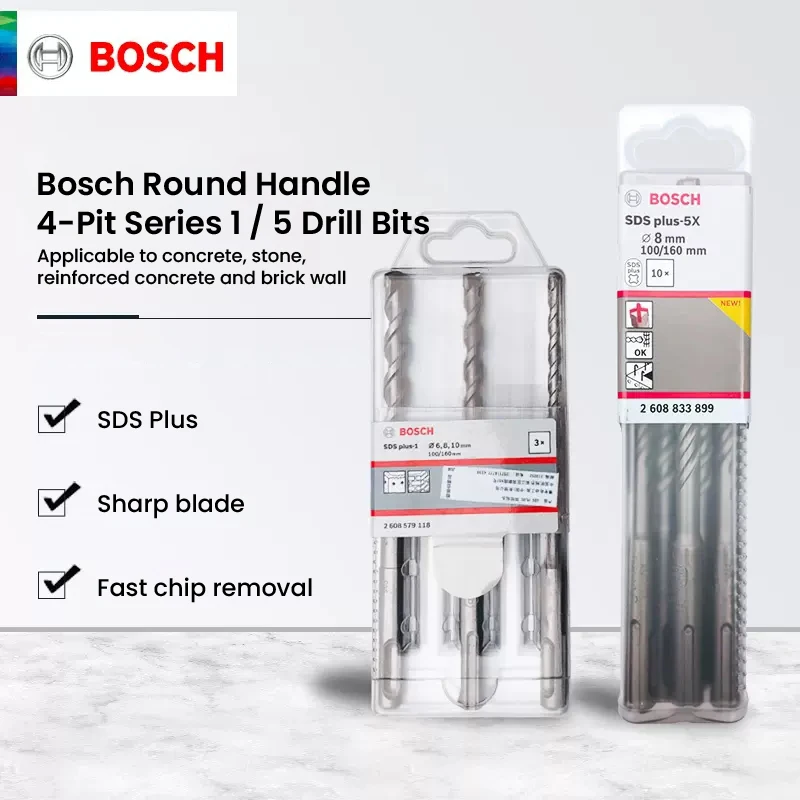 Bosch-brocas de Carboneto de Tungstênio para Paredes de Concreto Torção de Poços Broca de Martelo Dureza Alta Sds Série Série Rodada