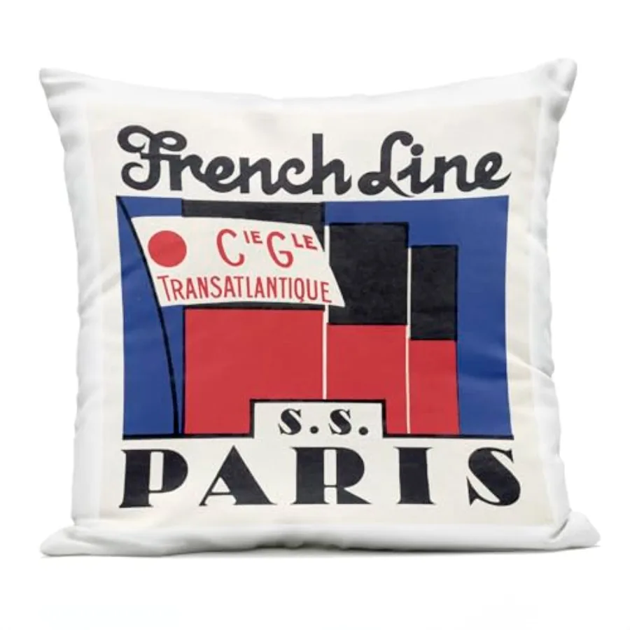 

Декоративная подушка SS Paris Vintage Banner с принтом для улицы, 18 x 7 x 18 дюймов, синяя
