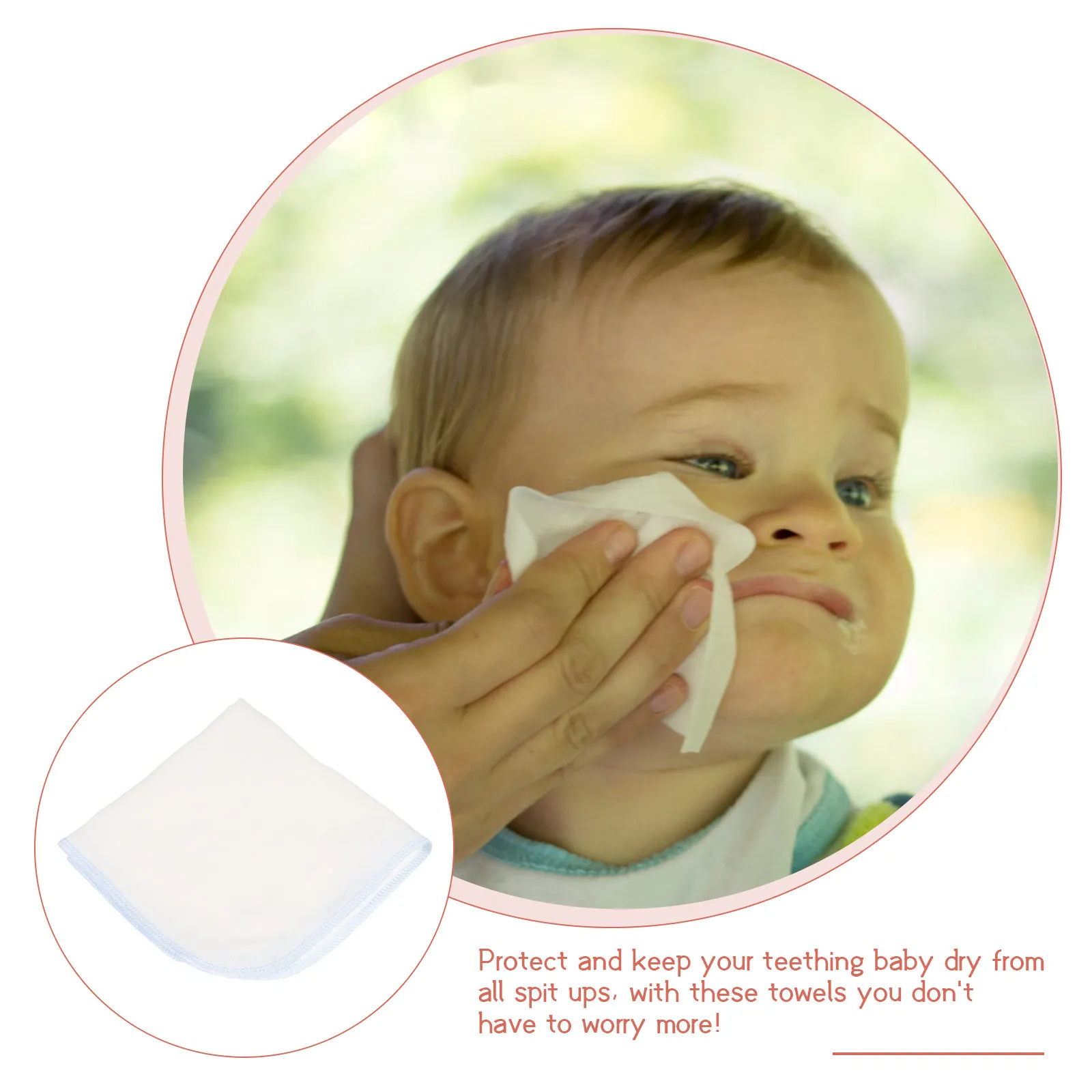 

10Pcs Organic Cotton Baby Towel Soft Absorbent Newborn Face Towel Double Layer Saliva Wipe for Infant Care Daily Use