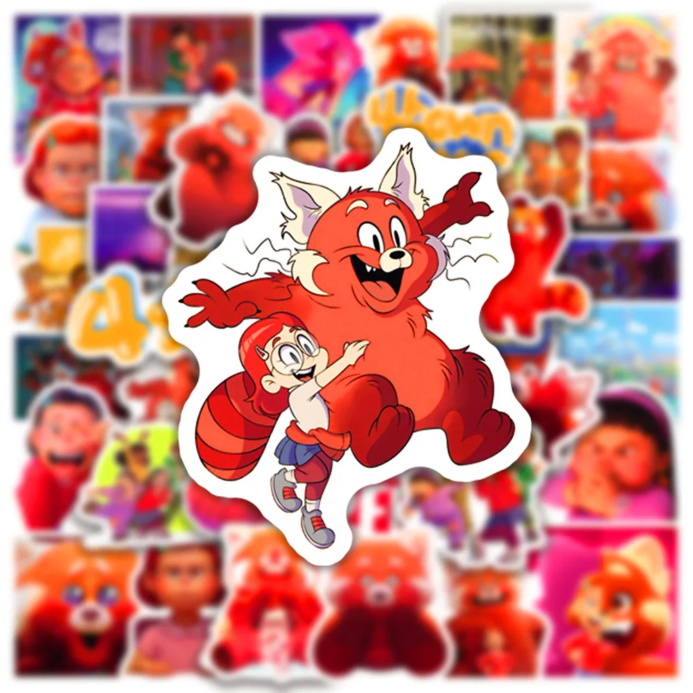 10/30/50/100pcs Disney Cartoon Turning Red Stickers Cute Waterproof Kids Decoration decalcomanie giocattoli fai da te bottiglia d'acqua bagagli telefono