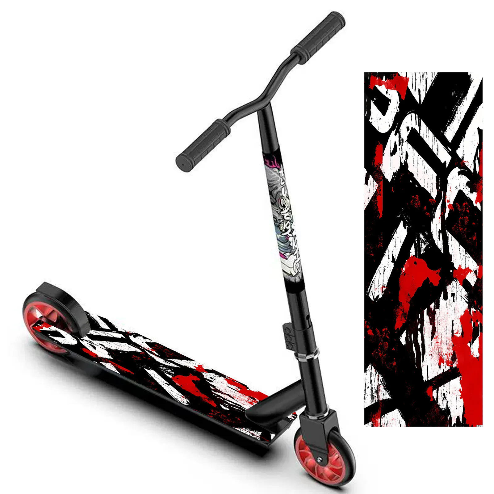 

1 large hardcore graffiti wind pattern skateboard sticker, scooter decorative sticker/suitable for scooters/portable folding