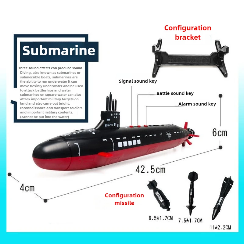 Regalo divertente per auto giocattolo kawaii-43 cm Giocattolo modello sottomarino Navy Wave, roba fresca ornamento modello militare, giocattoli per bambini da 2 a 4 anni