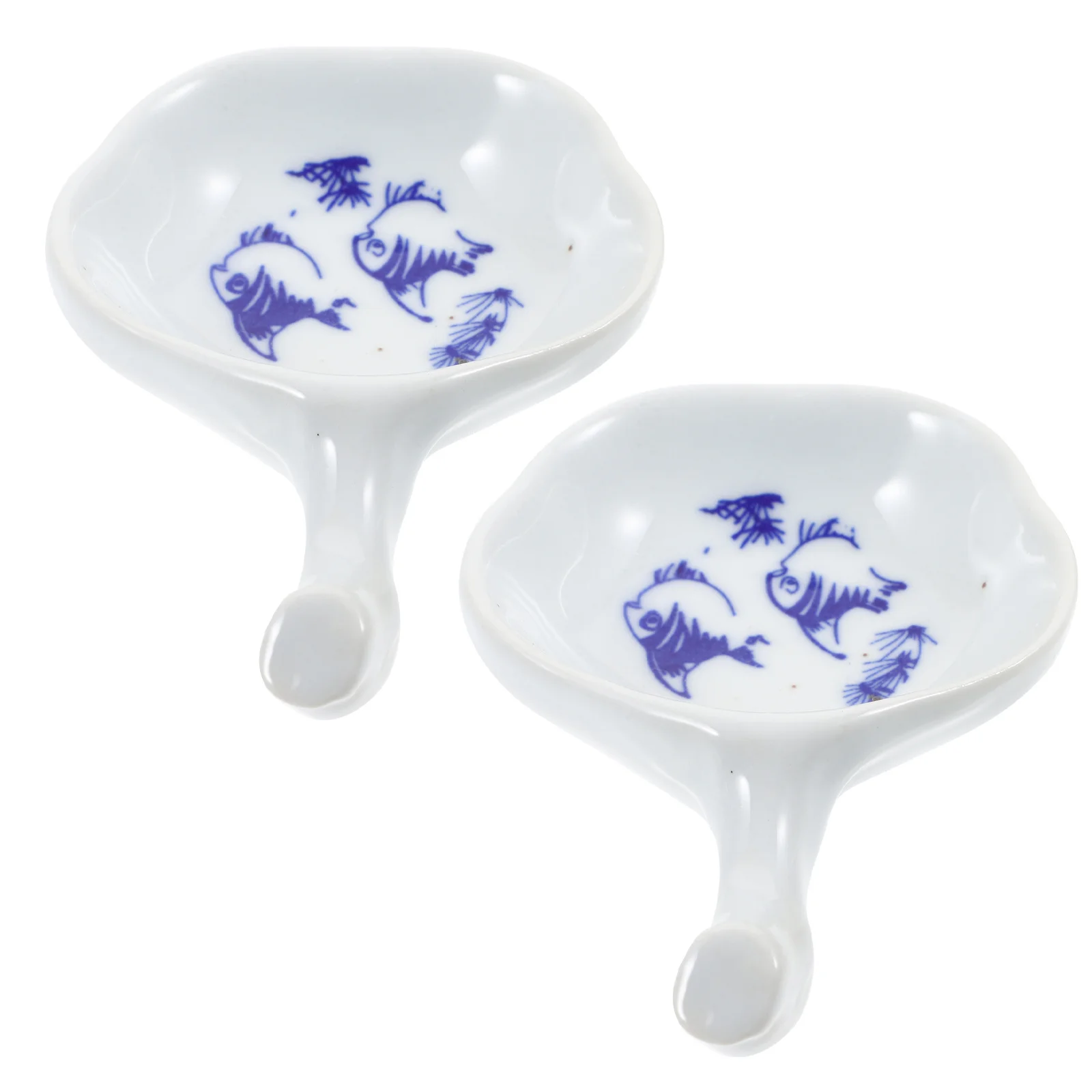 

2 Pcs Calligraphy Ink Plate Holder Ceramic Paint Dish Accessories Artistic Supplies