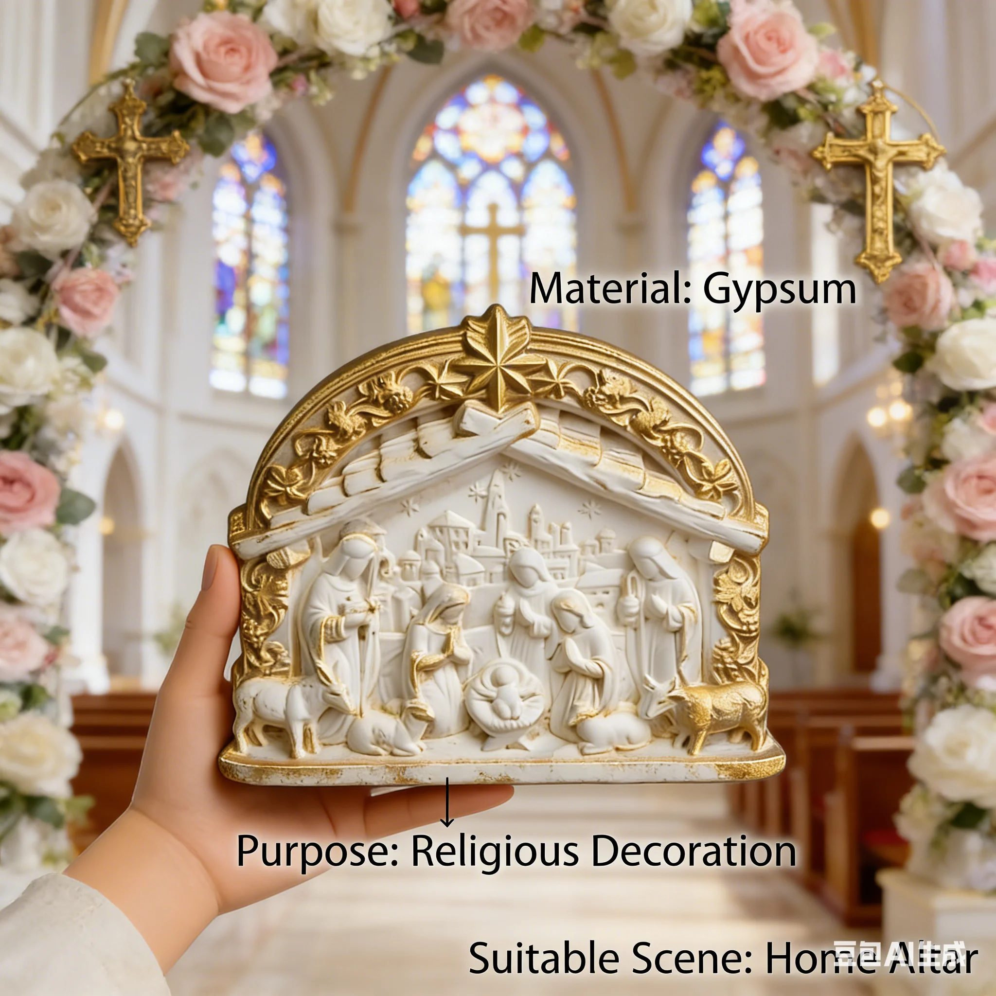 Molde de silicona para la Sagrada Familia, herramienta de fundición 3D en relieve, herramienta de bricolaje para yeso, resina, arte y manualidades, decoración del hogar