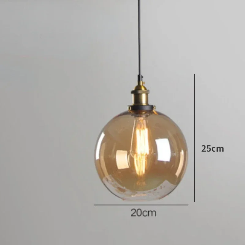 Clear Grijs Amber Kleur Vintage Hanger Eetkamer Glas Opknoping Lamp Rusland Loft Armatuur Moderne Slaapkamer Verlichtingsarmaturen