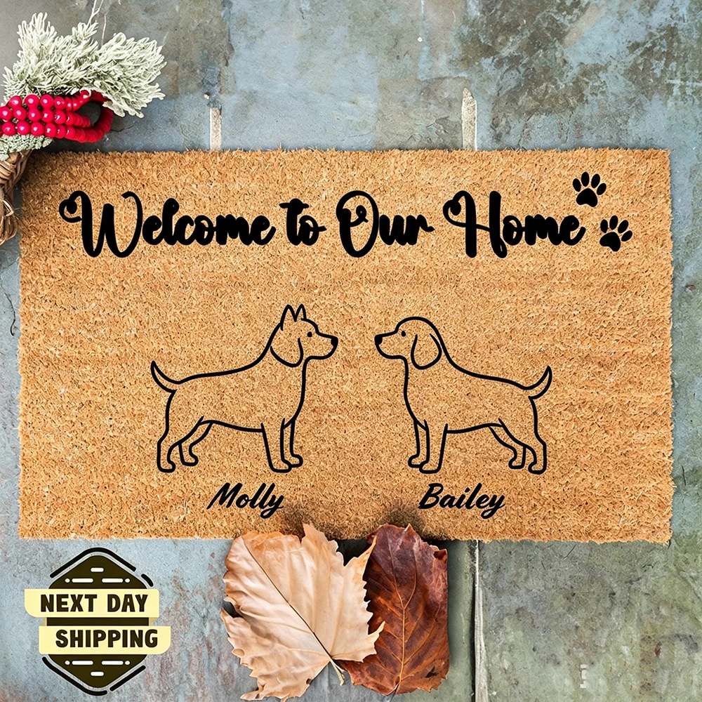 

Custom Dog Name Doormat Pet Welcome Mat Durable Washable Dog Breed Rug For Housewarming New Home Decoration