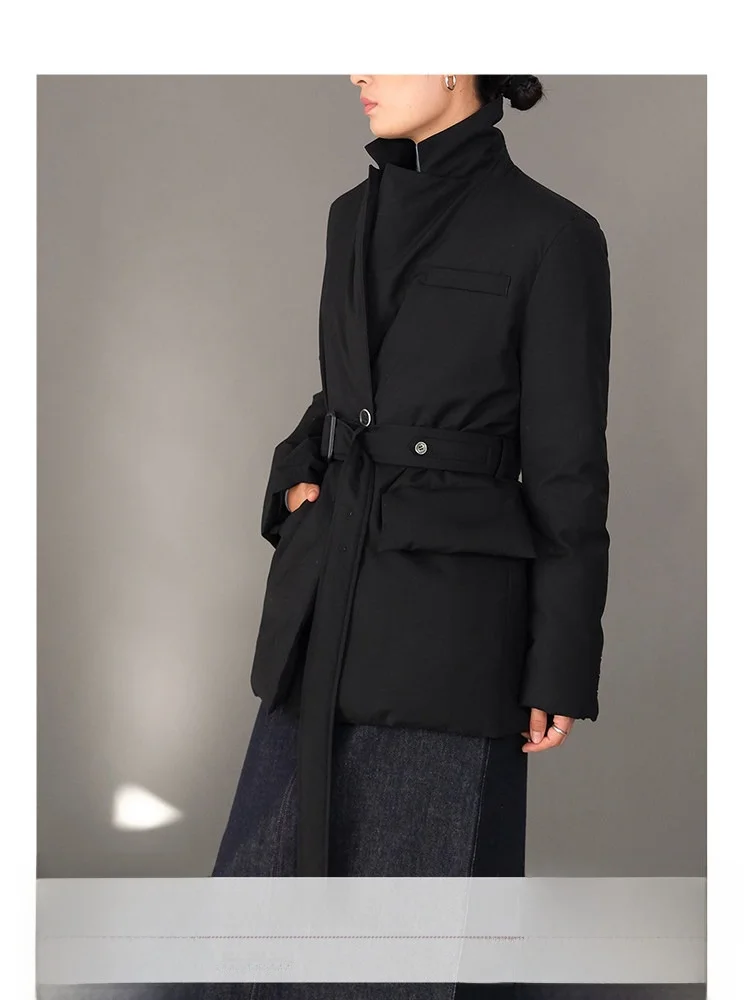 

Женское зимнее пальто из гусиного пуха (90% пуха), шерстяное, шелковое, для повседневной носки, на одной пуговице