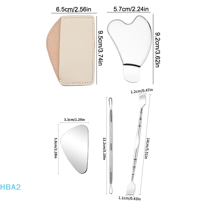 【H】 Outil d'élimination des points noirs du visage, grattoir et spatule pour le nettoyage en profondeur du visage, extracteur de points blancs du nez pour la beauté des soins de la peau