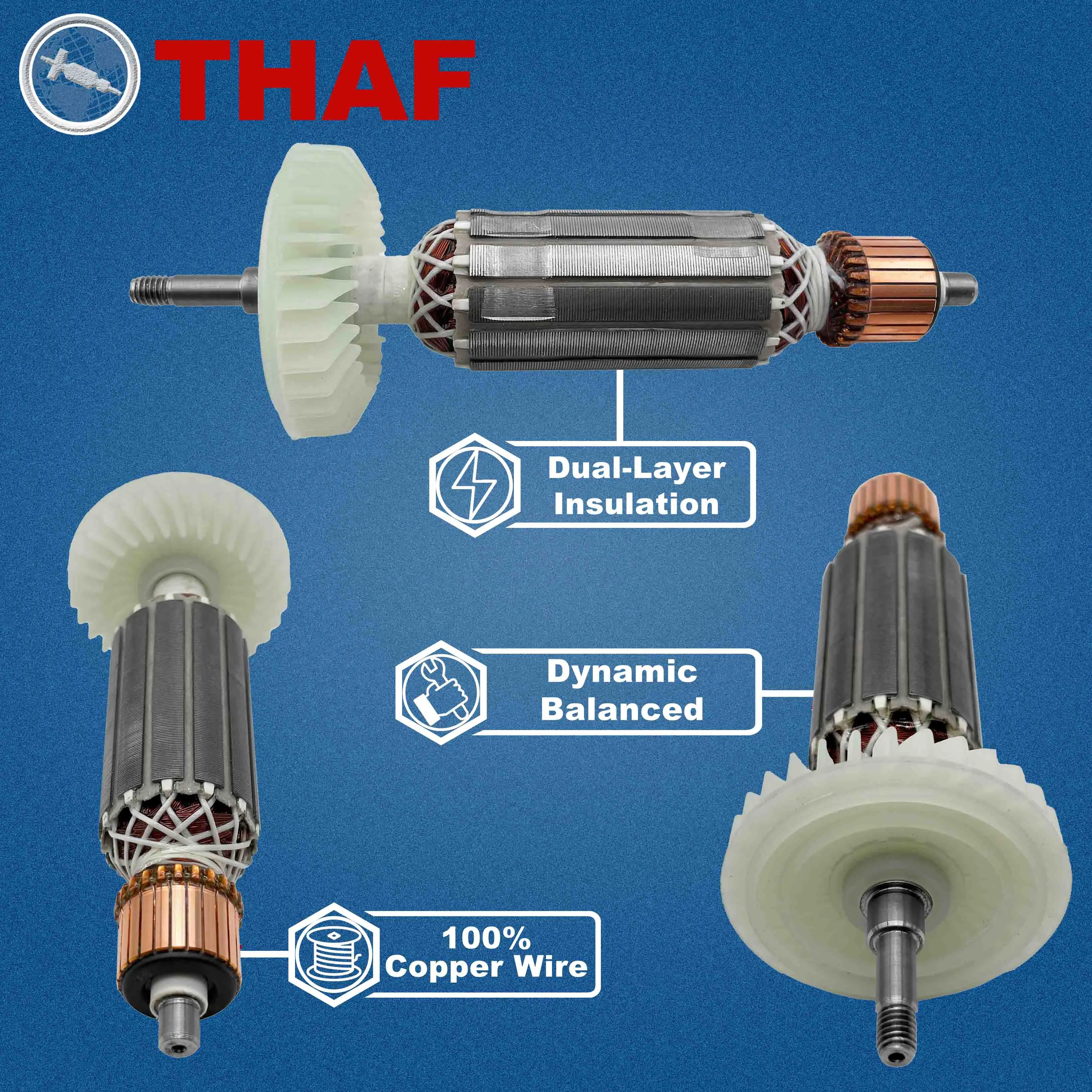 AC 220V 240V 9556NB 9556HN 9558NB 9558HN Armature Rotor For MAKITA 9556 9557 9558 Angle Grinder Spare Parts Grinder 510107-9