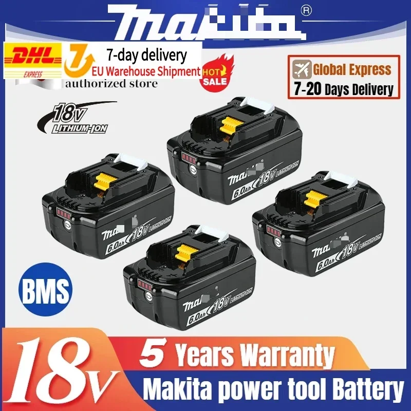 Original Makita Bl1860 18v Li-Ion Battery 3Ah/5Ah/6Ah for Makita LXT BL1830 BL1815 BL1860 BL1840 BL1860 TW251D TD251DZ