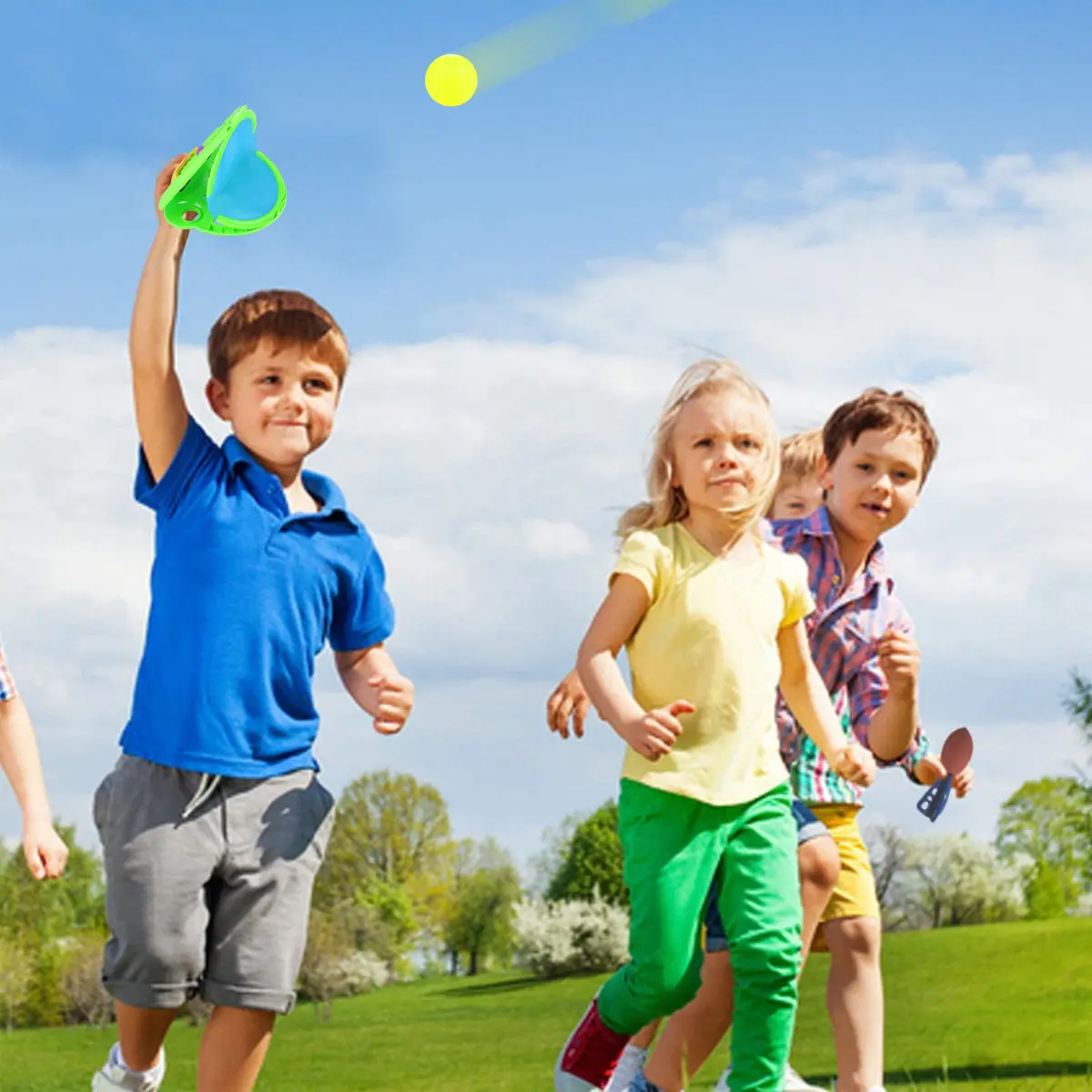 

1 комплект прочных ракеток для игры в мяч для родителей и детей, портативный набор с удобной ручкой для семейных вечеринок на открытом воздухе, развивающая игрушка