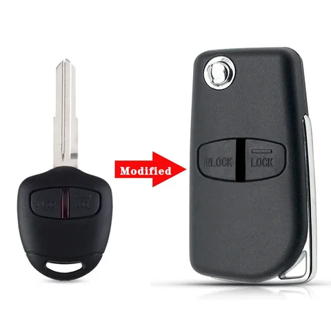 KEYYOU 3-кнопочный модифицированный чехол для дистанционного ключа автомобиля для Mitsubishi Lancer ASX Grandis Evolution Outlander, правое/левое лезвие