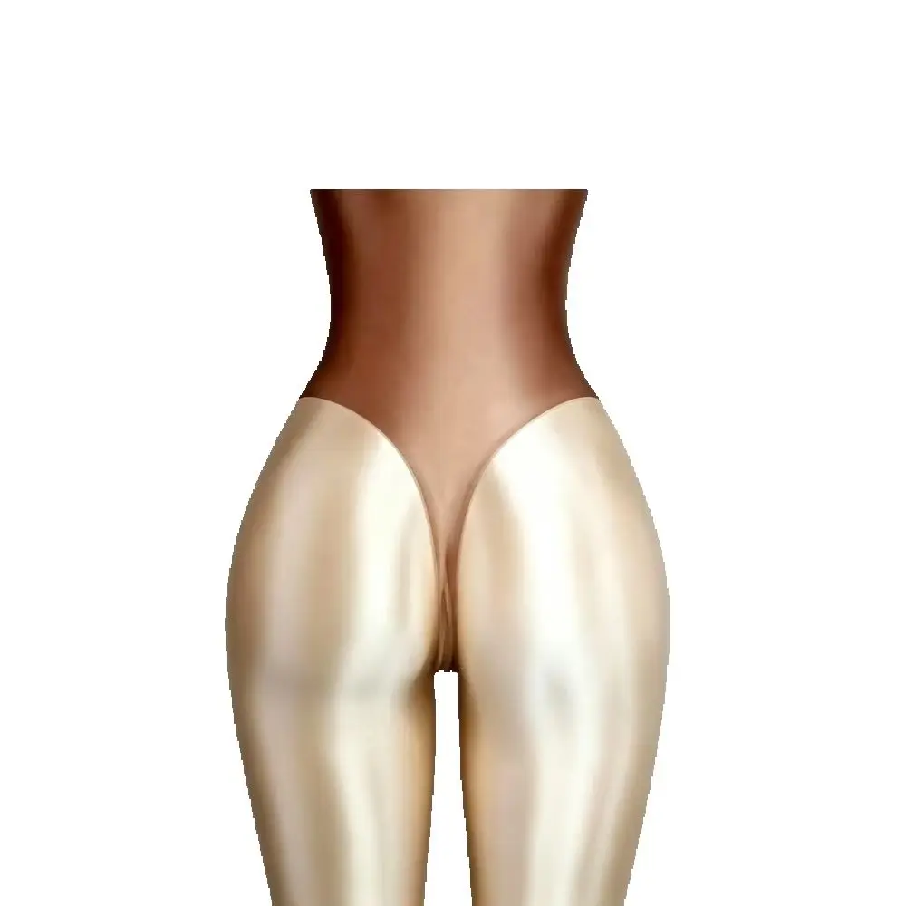 Adult Women Tight Bodysuit Jumpsuit Glossy Silk Solid Color High Cut Sherpin Shaped Gymnastics Leotard Swimsuit Dancewear