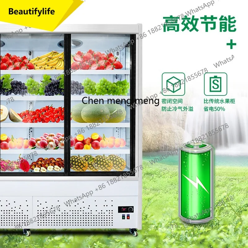 01A Vegetable fresh-keeping cabinet Commercial vertical air-cooled  display cabinet Refrigerated supermarket air curtain cabinet