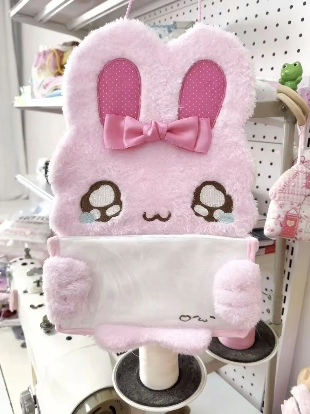 Japanese Kawaii Pink Bunny Wall-mounted Storage Bag Student Dormitory Accessories Sundries Large-capacity Storage Bag Cute Gift