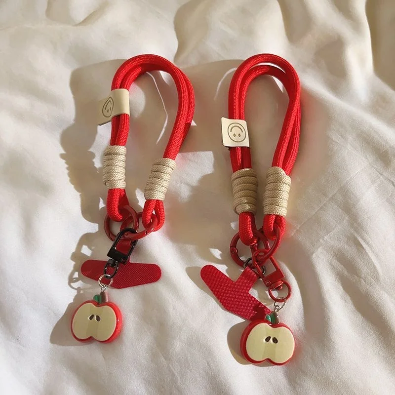

Cute Apple Pendant Phone Strap New Universal Anti-Loss Lanyard Love And Deepspace Caleb Lanyard Friend Party Gifts Apple Charm