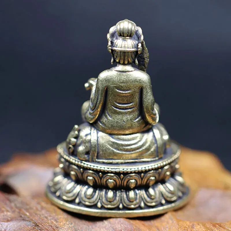 

Brass Manjushri Buddha Statue Desktop Worship Bodhisattva Figurines Ornament