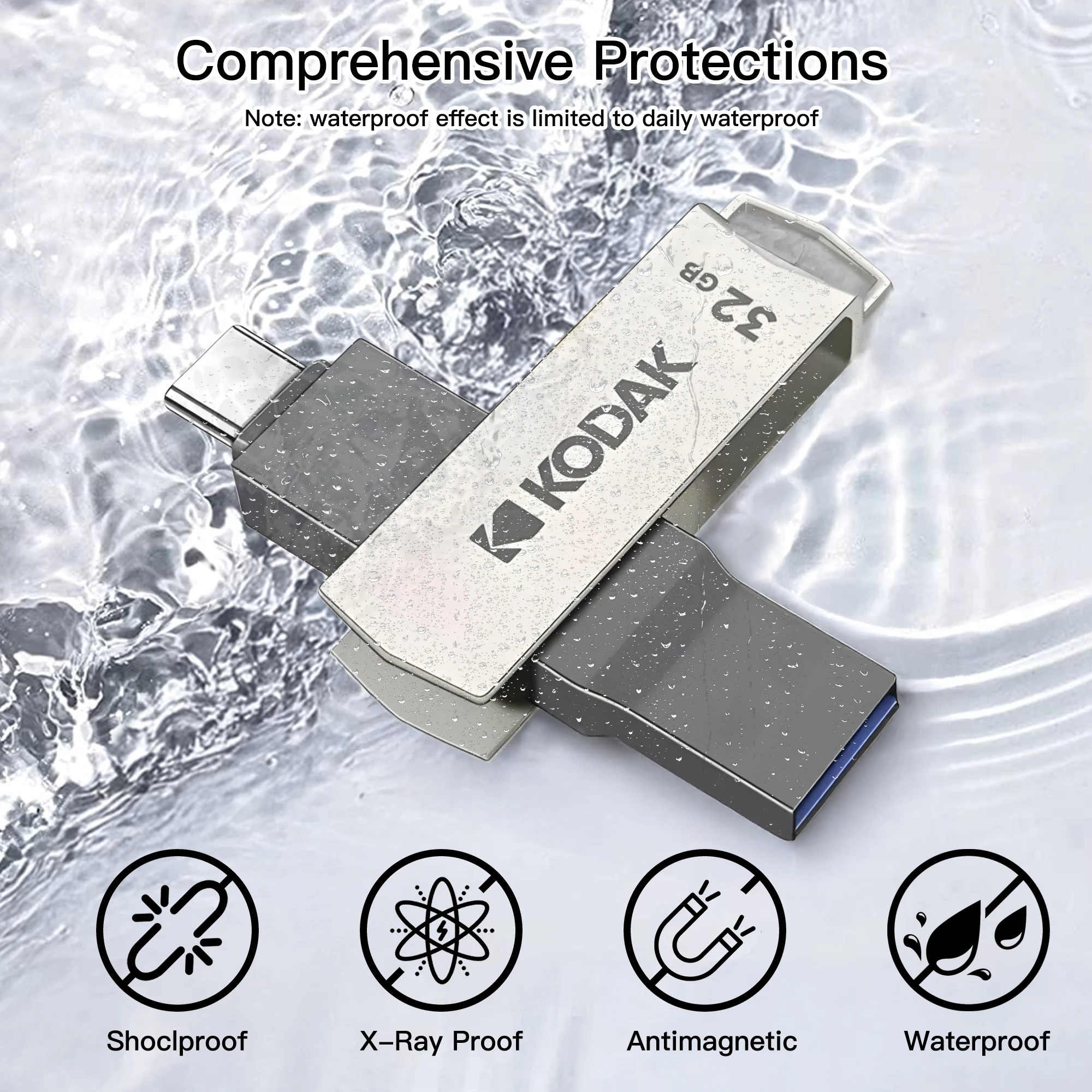 3PCS Kodak K273 USB 3.2 Type C 2 in 1 ความเร็วสูงสําหรับสมาร์ทโฟนแล็ปท็อป