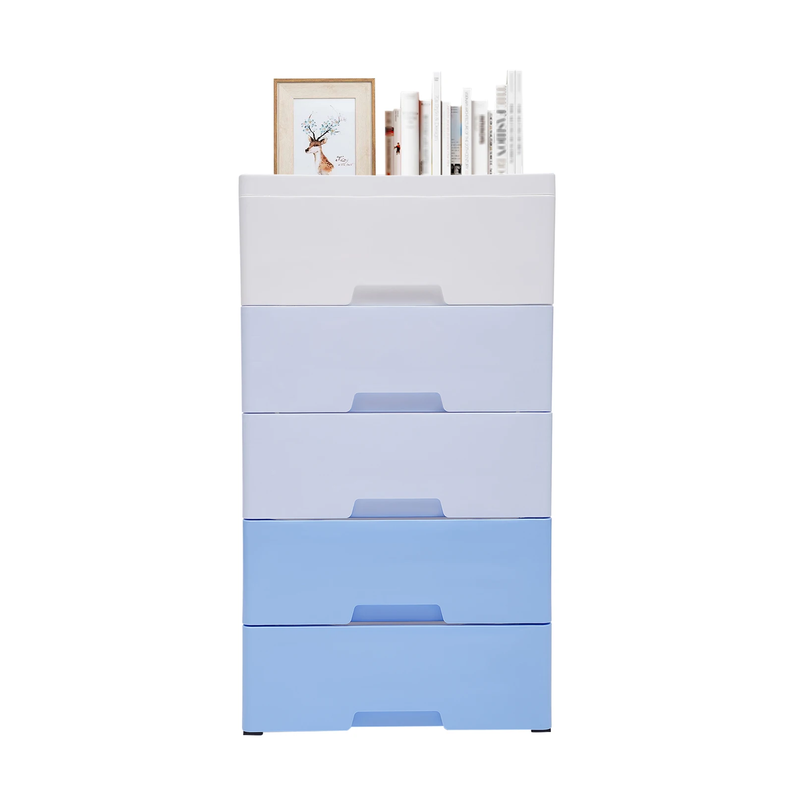 5-Layer Storage Cabinet Plastic Closet Organizer 5 Drawer Storage Bin Dresser Tower for Home Living Room Bedroom