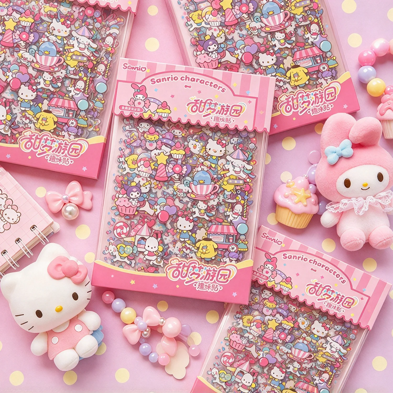 Hello Kitty Kuromi My Melody Cinnamoroll Stickers Cute Cartoon Character Decals for Scrapbook Journal and DIY Craft Decor