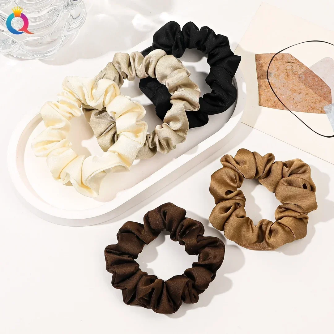 Fashion Elegant Hair Bands Women Multi Color Small Intestine Hair Circles Solid Color High Elastic Curled Hair Ties Hair Circles