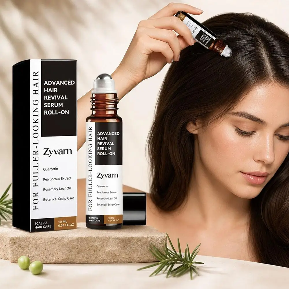 10ml Rosemary Leaf Oil Rollerball Applicator Advanced Hair Revival Serum Roll-on Bottle Hair Growth Anti-Hair Loss Roller Serum