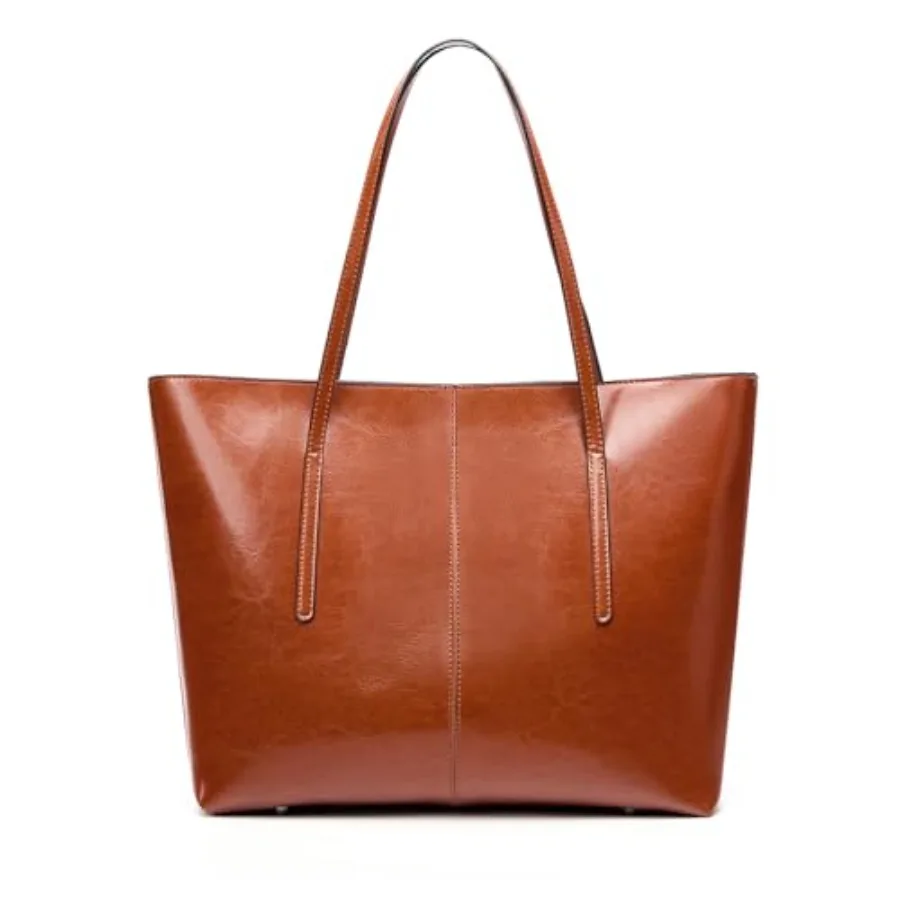 

Genuine Leather Tote Bags Shoulder Bag for Women Top Handle Handbag Large Capacity Work Tote Purse