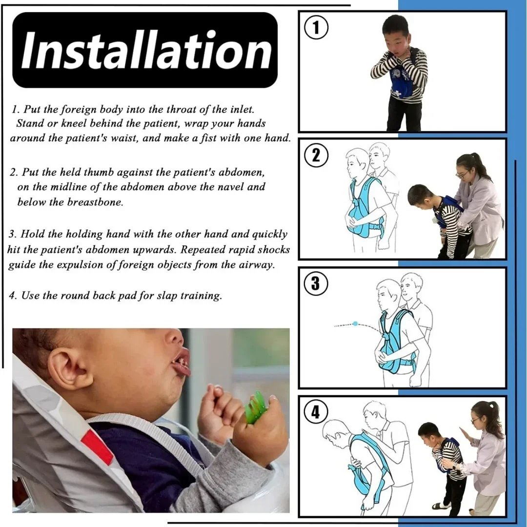 يمكن ارتداؤها الإسعافات الأولية التدريب Heimlich سترة الاختناق المدرب مع انسداد الرغام مكافحة الاختناق عائق المدرب سترة