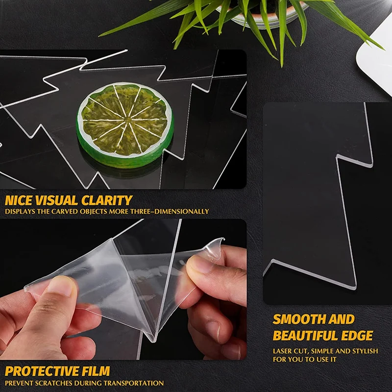 HOT! 6 Pieces Acrylic Sheets Clear Cast For LED Lamp Base,2 Mm Thick Panel Board,Christmas Table Sign DIY Display Project