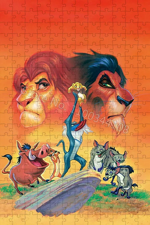 Simba The Lion King Jigsaw Puzzles Disney Movie Cartoon Paper Puzzle for Adults Decompressing Bauble Children Education Toys