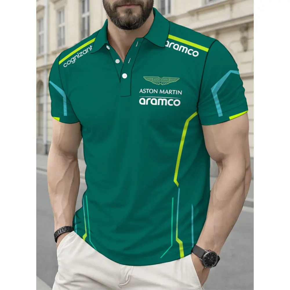 2026 New Aston Martin Racing Team Men Polo Shirt Summer Short Sleeve Male Polos T-shirt Fashion Breathable Clothing Tees Tops