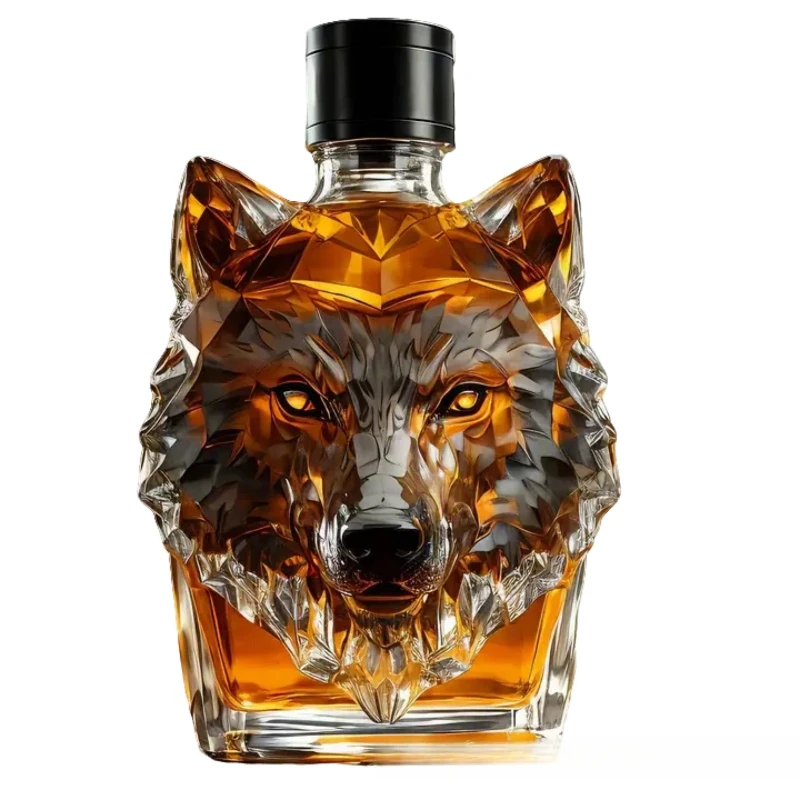 

Whiskey strong bottle, high borosilicate glass wolf head bottle, vodka wine set