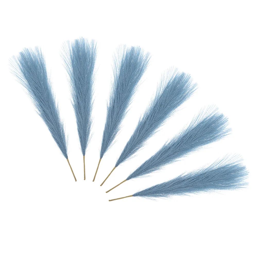 

6Pcs Artificial Pampasgrass Faux Pampas Branches Decorative Reed Vase Decors for Home Wedding Party Flower Arrangement DIY