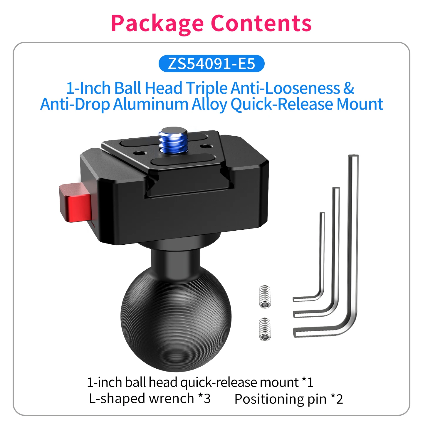 1-Zoll-Kugelkopf-Schnellverschluss-Halterung, 360° verstellbar, keine Blockierung, für Panoramakamera Insta360 X3 X4 X5 für DJI OSMO Pocket Gimbal – Detail 17