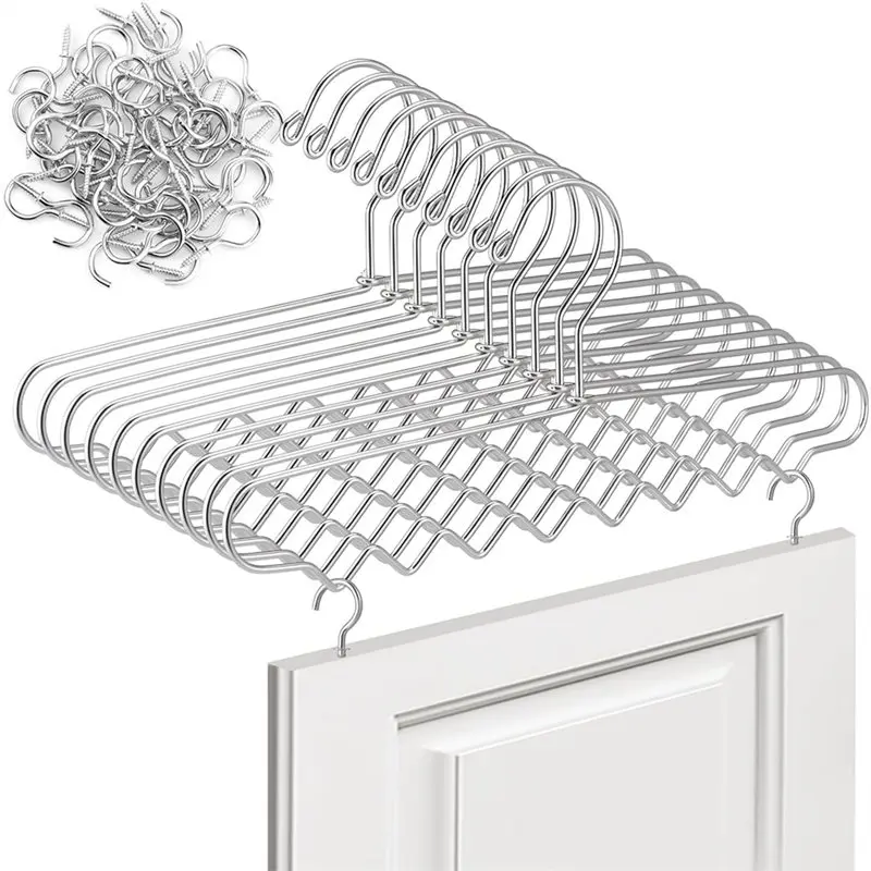 

A05E-10-Piece Cabinet Door Painting Rack With Wavy Bottom Painting Support, And 60 Galvanized Metal Screw-In For Drying Paint