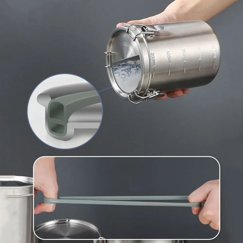 520/1000/1600/2500ml Stainless Steel Storage Tank Leak-Proof with Scale Food Storage Containers Sealed Airtight