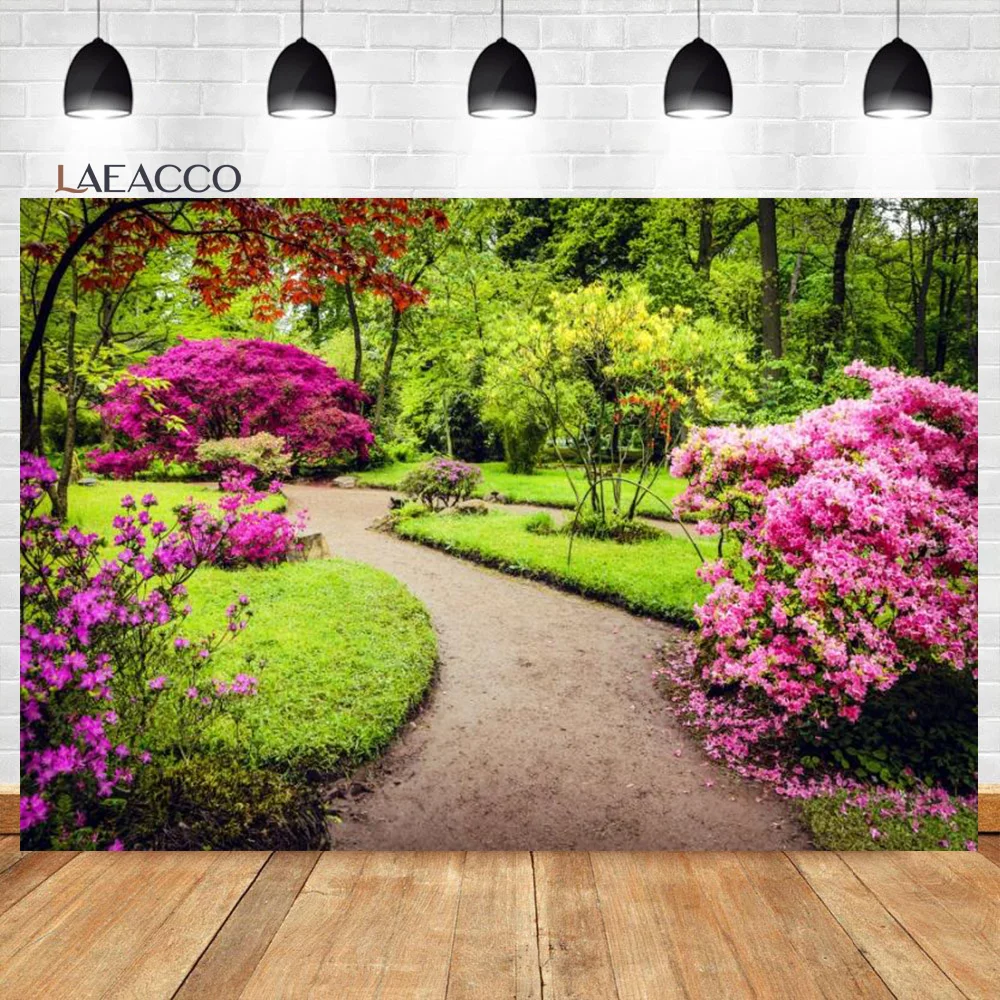 Laeacco Spring Secret Garden Photography Backdrop Colorful Flower Floral Blossom Baby Shower Kids Portrait Customized Background