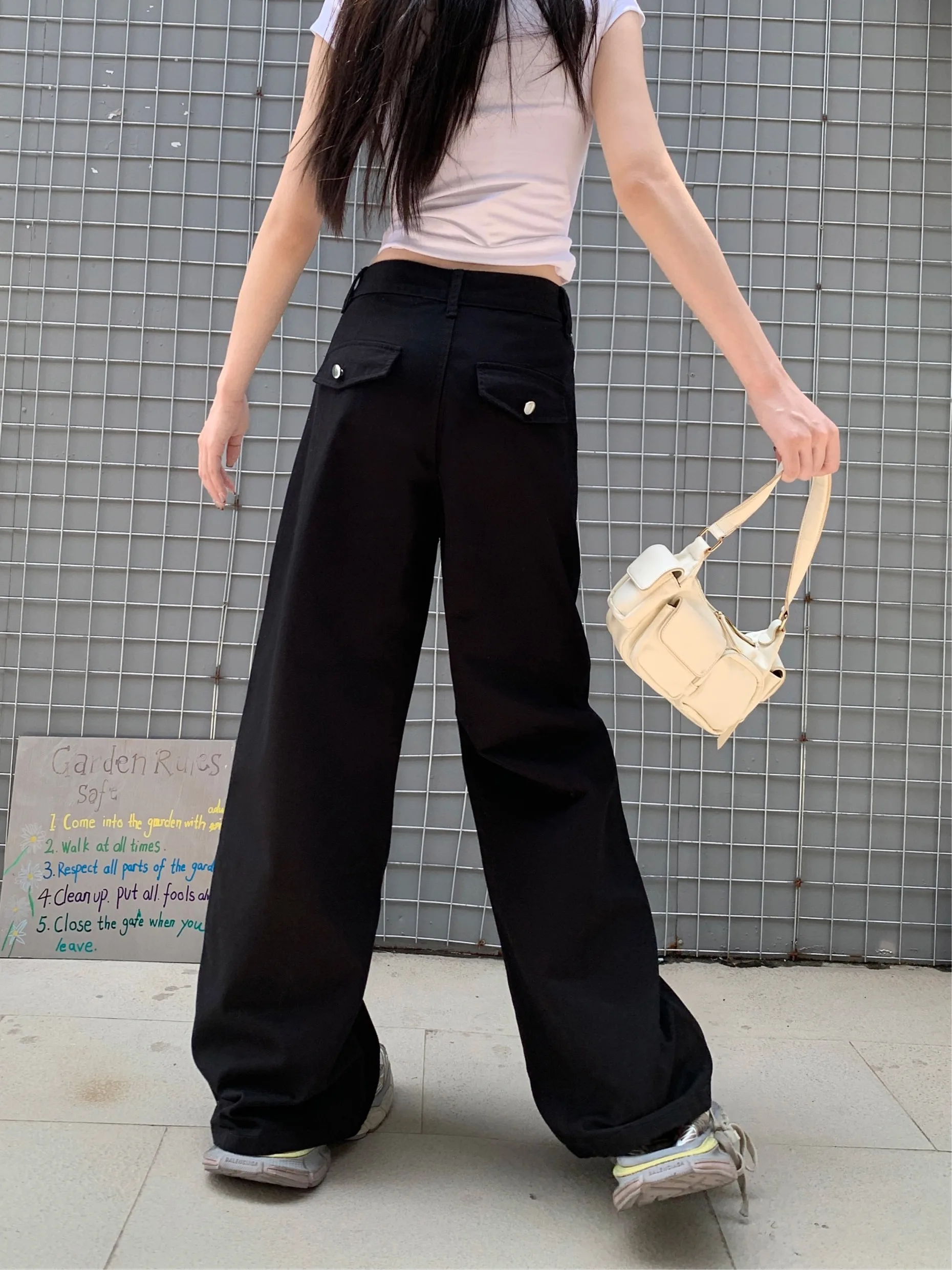 

Jeans For Woman Baggy Y2K Streetwear Vintage Fashion Oversize Wide Leg Cut Loose Fit Black Gothic Korean Style Aesthetic Trendy