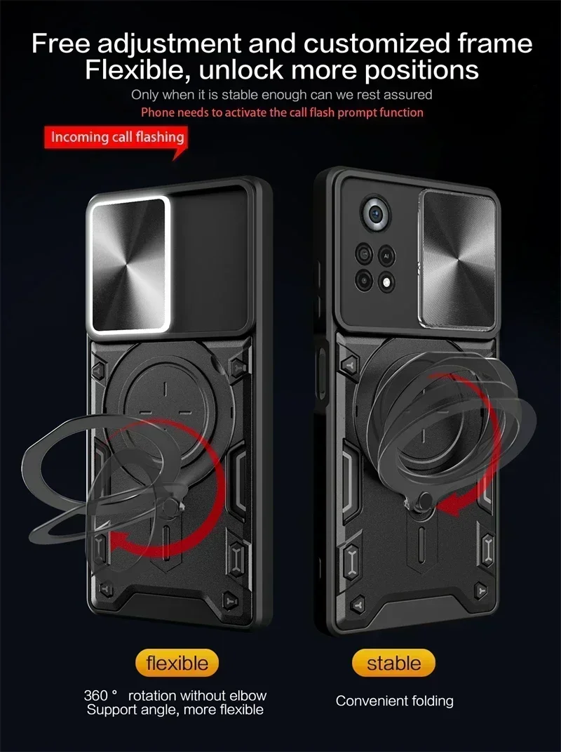 Casing penutup belakang ponsel Xiaomi Pocophone X4 Pro 5G, casing ponsel Armor kamera geser untuk POCO X4 Pro poco x4pro x 4 pro 5g