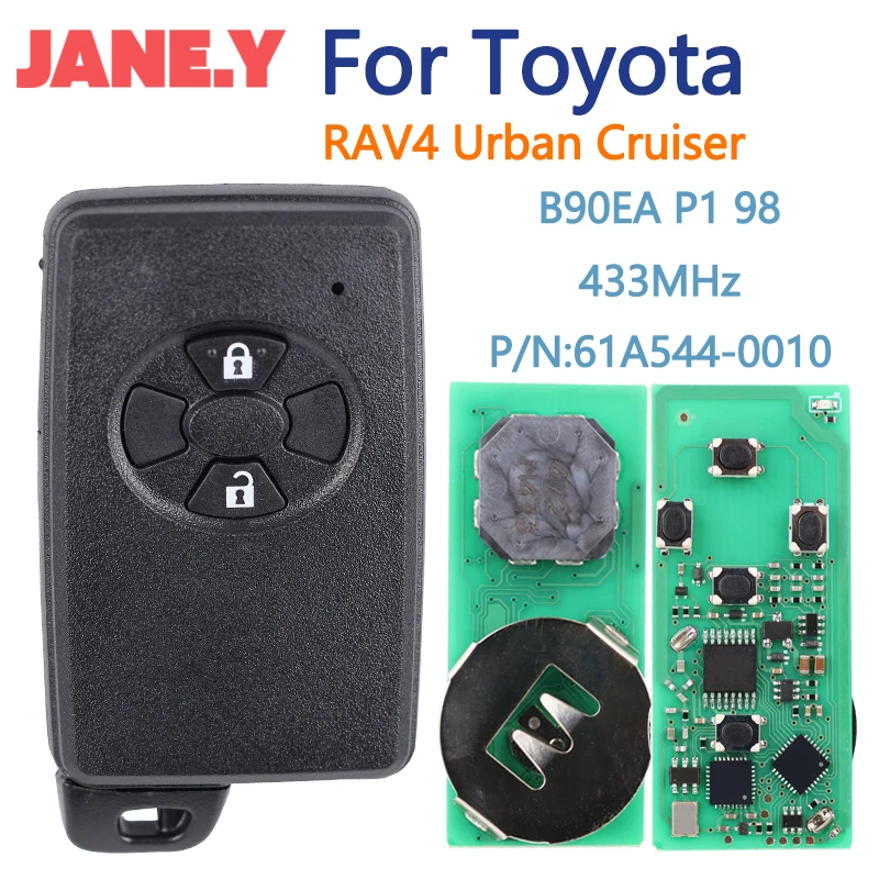 Умный дистанционный ключ от автомобиля для Toyota Corrlla Rav4 Auris Rav4 Key 2006-2012 2 кнопки B90EA P1 98 4D-67 Dst80 433 МГц ASK 89904-12170