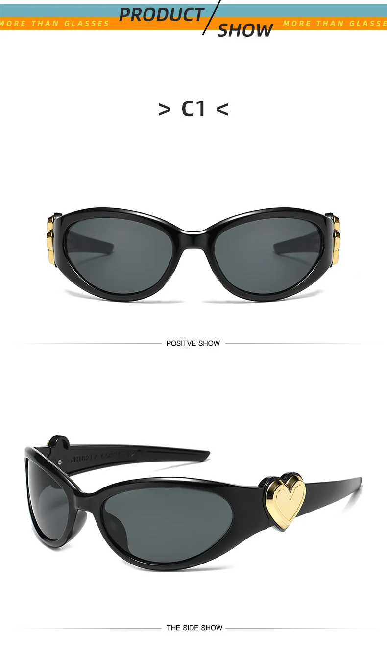 Ovale Y2K-Sonnenbrille für Damen, lustig, Vintage, 2025, Brillen, Damenmode, Persönlichkeit, Sonnenbrille, weiblich, Lentes – Detail 5