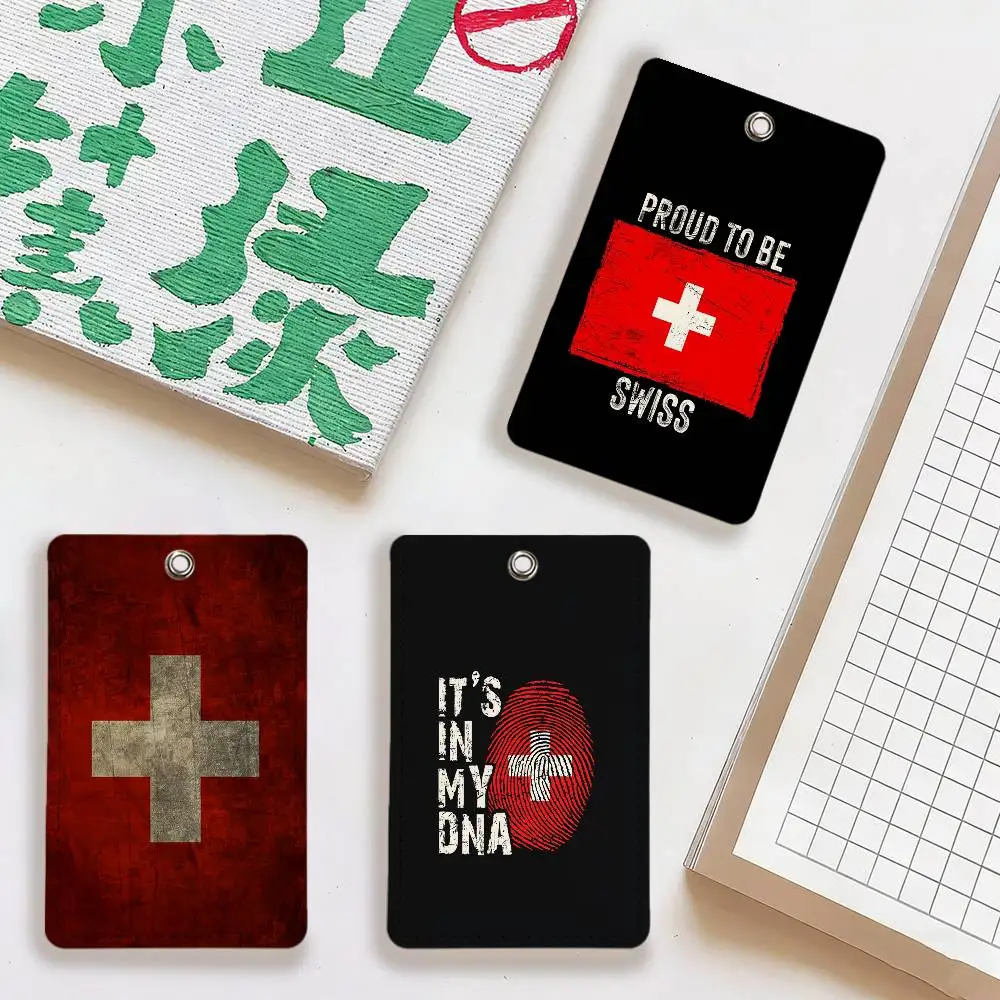 

Switzerland Swiss Flag Card Holder Hospital Credentials Accessories Gift