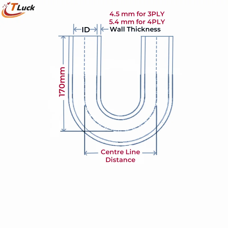 1PC 180 Degree Elbow Hose 180° Bend Silicone Coolant Pipe Connector Intercooler Tube ID 12mm 15 19mm 22mm 25 32 35 38 42mm 50mm view 2
