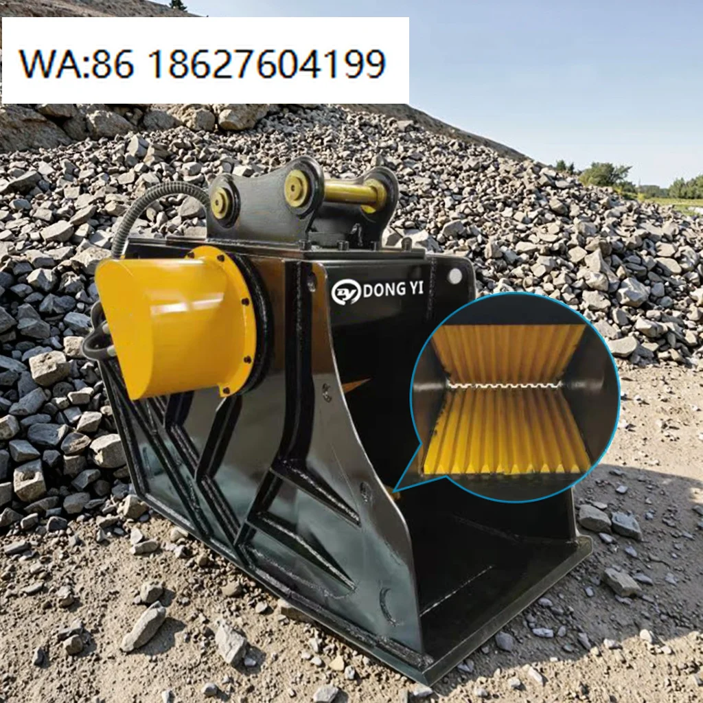 High Durability Excavator Rock Crush Bucket Wear Resistant Construction Stone Crushing Mechanical Attachment Accessories