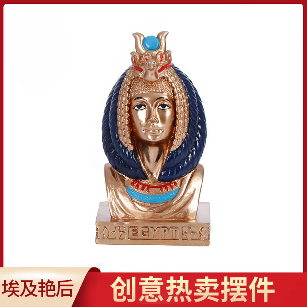 World Famous People Statue Ancient Egypt Cleopatra BC70-BC30 Retro Bust Figure Model Toy Gift Collect